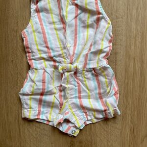 Striped Sleeveless Baby Romper